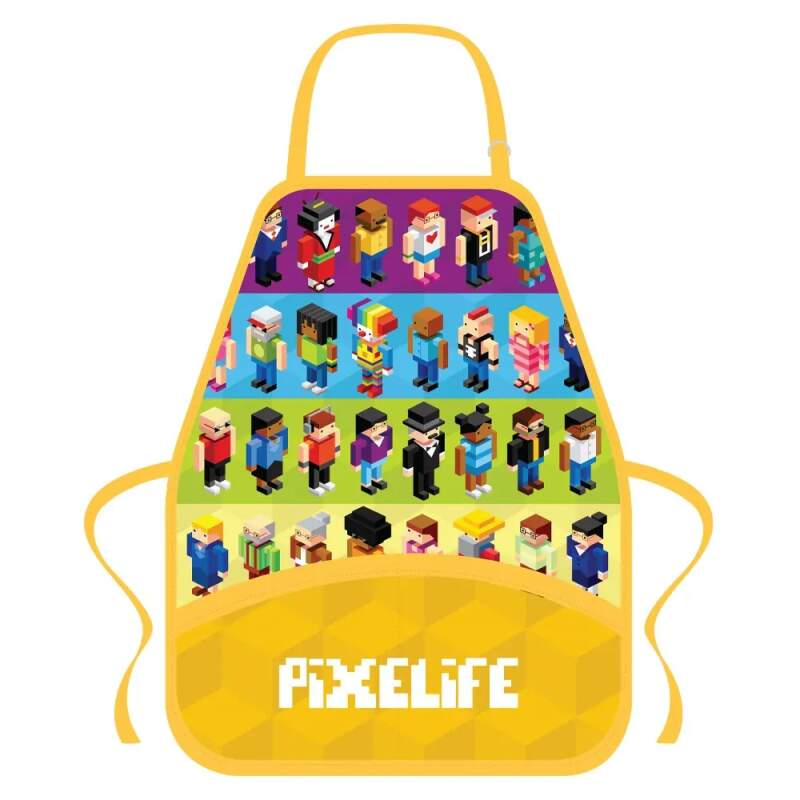Zástěrka na malování s kapsami Pixelife