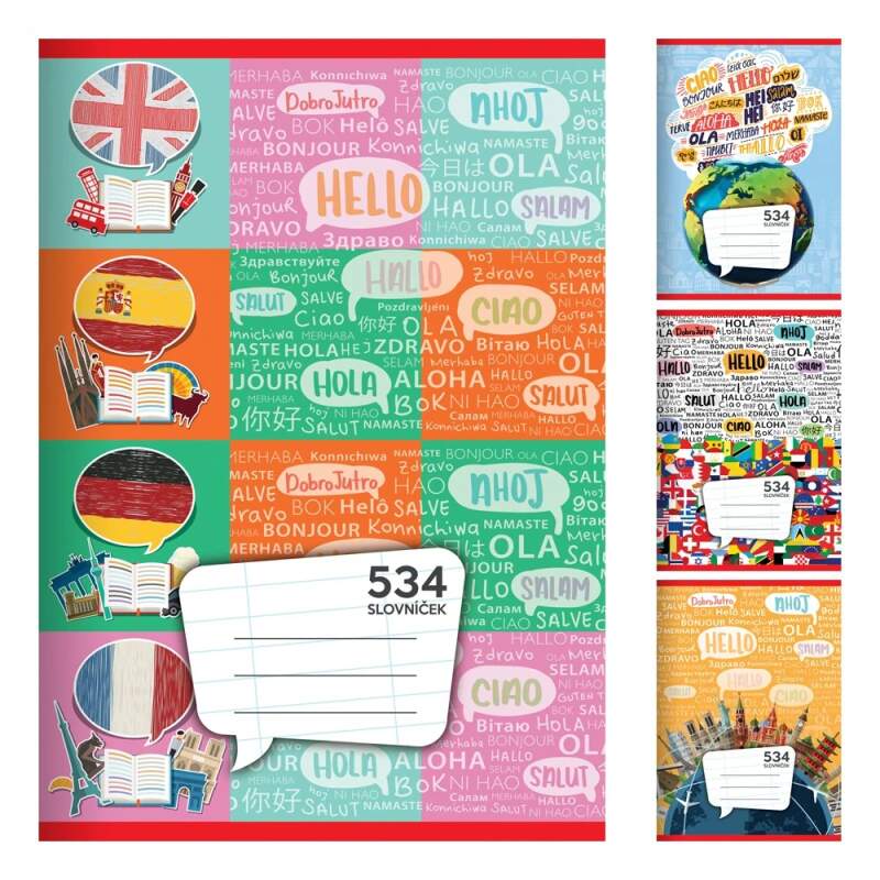 Školní sešit A5 534 4 druhy slovníček
