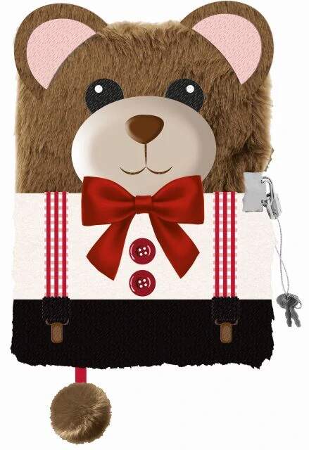 Plyšový deník se zámkem A5 medvídek