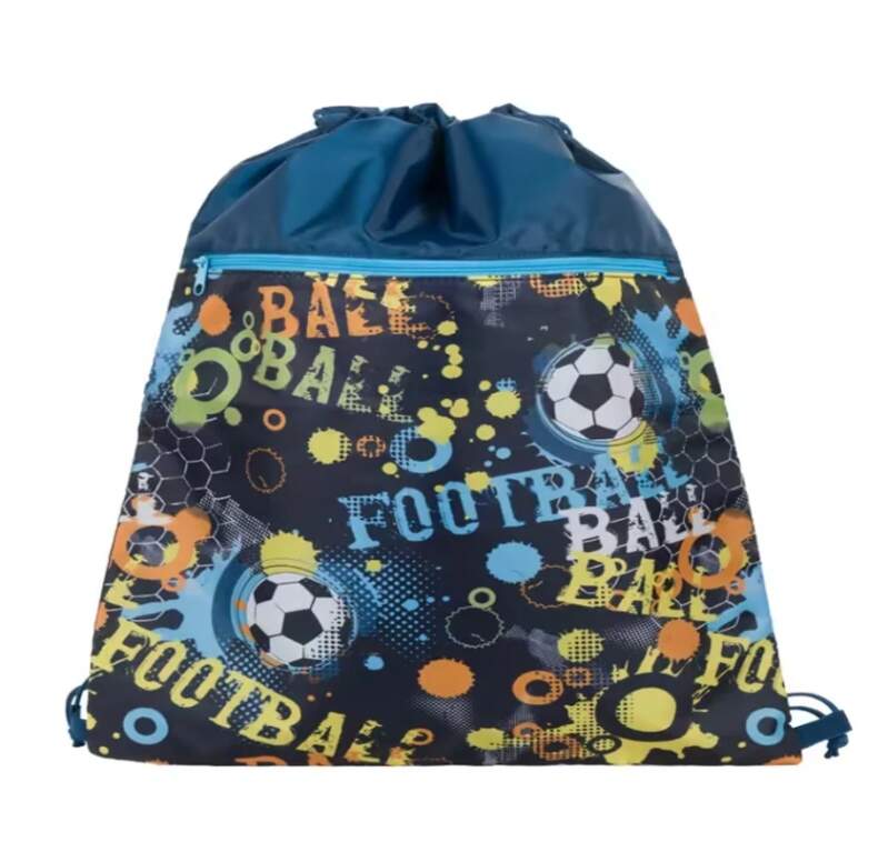 Sáček na přezůvky s přední kapsou na zip Football