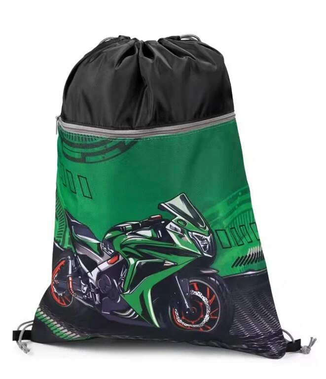 Sáček na přezůvky s přední kapsou na zip motorka Moto Race