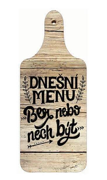 Dekorační kuchyňské prkénko Dnešní menu 28cm