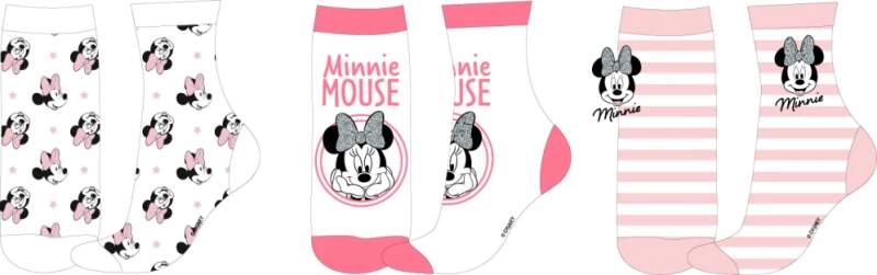Dívčí ponožky Minnie Mouse sada 3 ks 23/26
