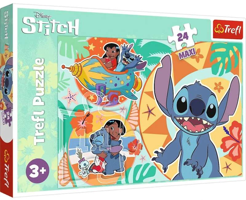 Puzzle maxi Lilo a Stitch šťastný den 24 dílků