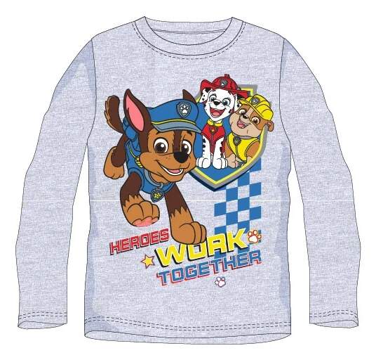 Chlapecké tričko Paw Patrol dlouhý rukáv šedé 128