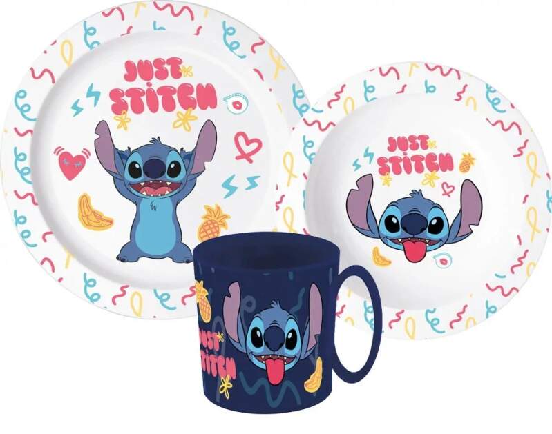 Jídelní sada s hrnkem Disney Stitch