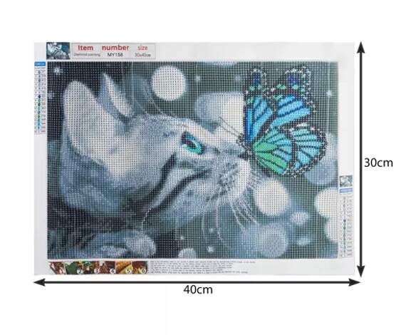 MALATEC DIAMANTOVÁ VYŠÍVACÍ MOZAIKA 5D KOČKA 30x40cm