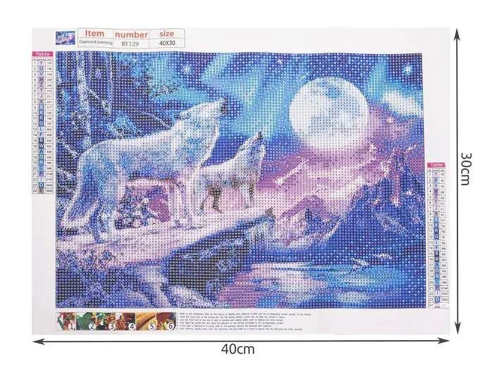 MALATEC DIAMANTOVÁ VYŠÍVACÍ MOZAIKA 5D VLCI 30x40cm