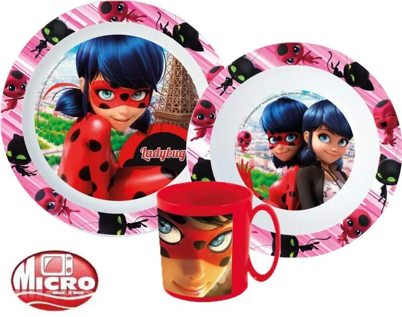 Jídelní sada s hrnkem Ladybug, Kouzelná Beruška