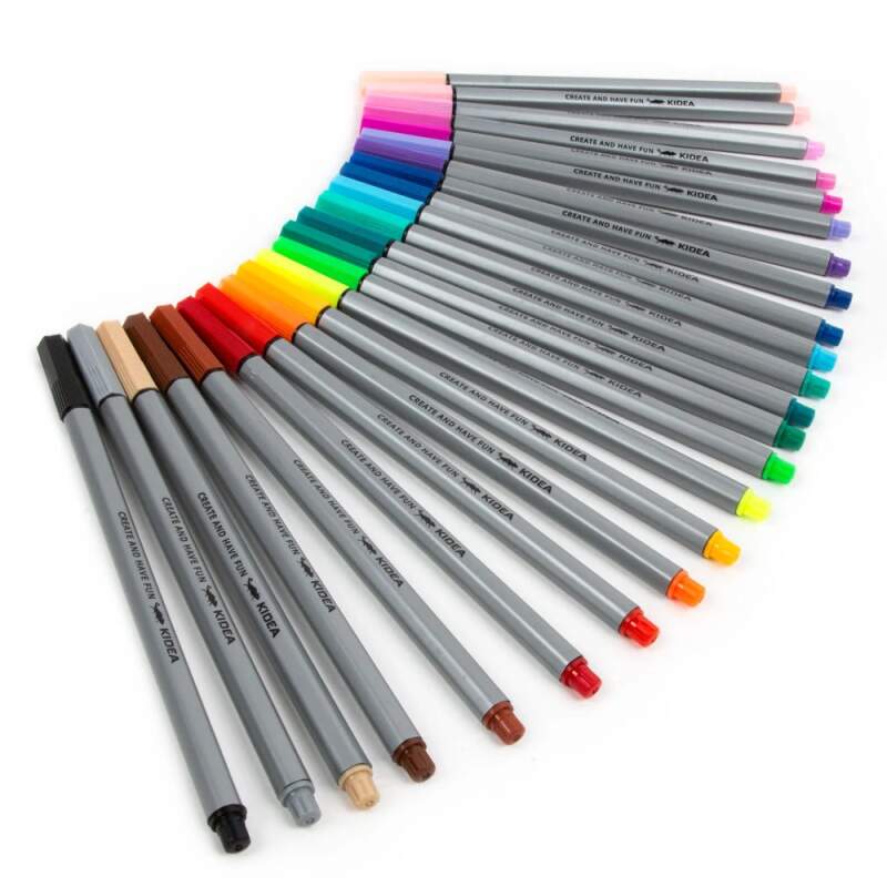 Kidea jemné tenké fixy sada 24 ks