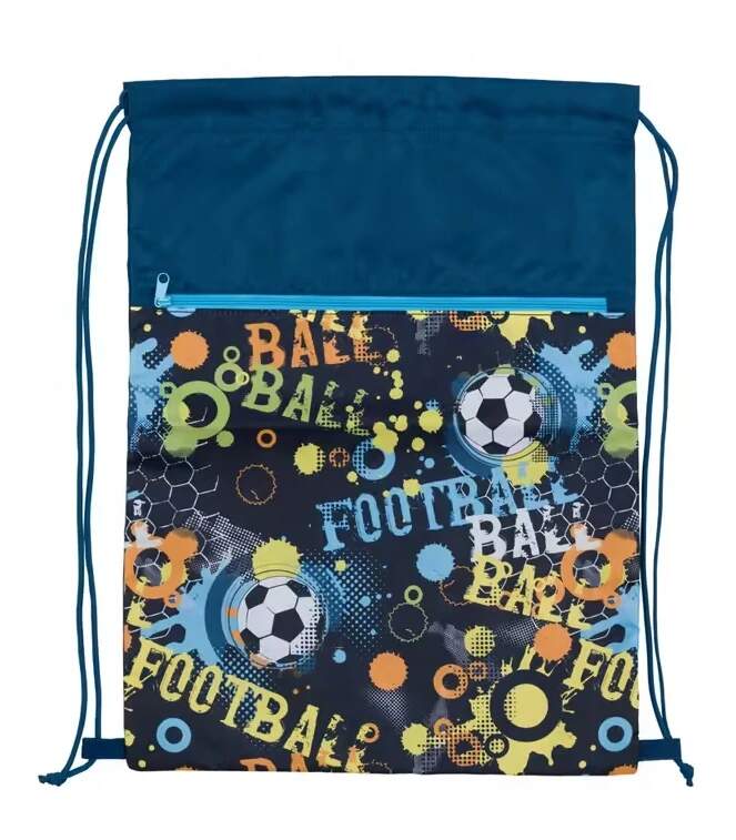 Sáček na přezůvky s přední kapsou na zip Football