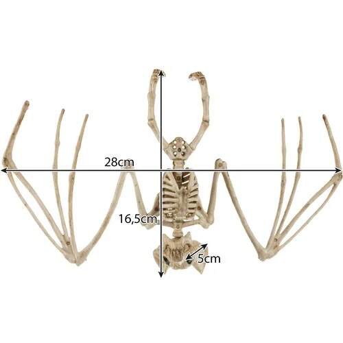 Halloweenská dekorace kostra netopýra 28cm