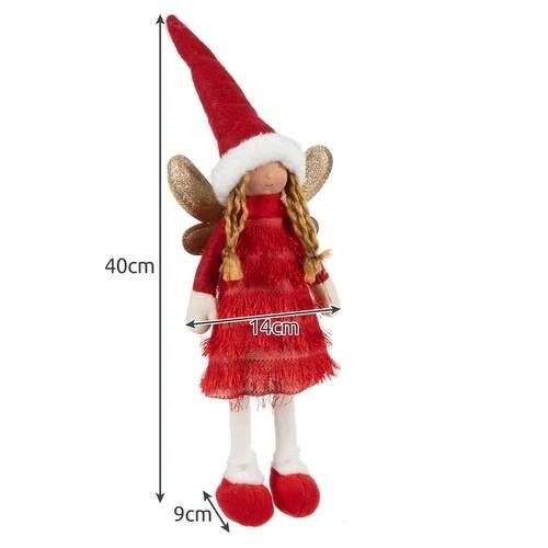 Ruhhy vánoční dekorace víla červená 40 cm