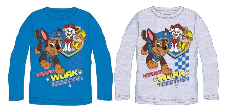 Chlapecké tričko Paw Patrol dlouhý rukáv šedé 128