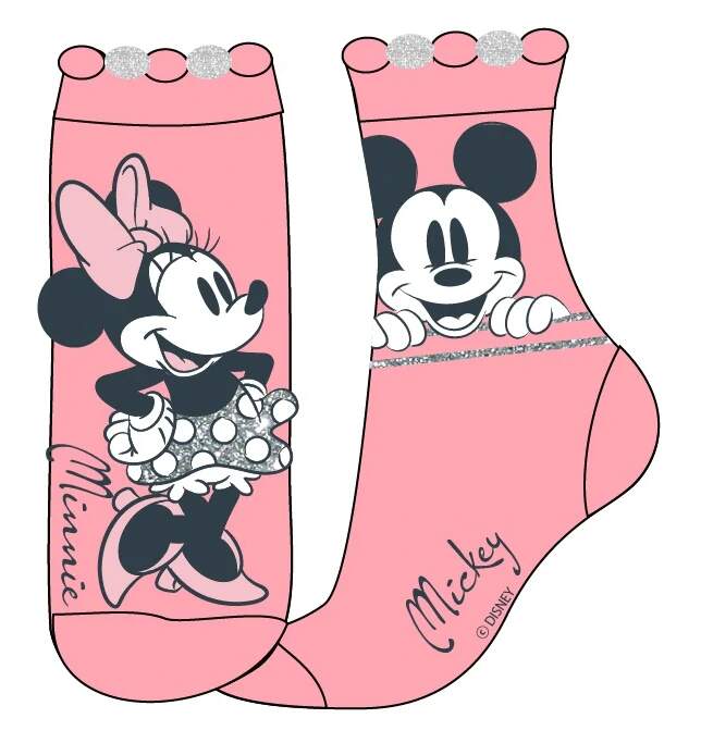 Dívčí ponožky Disney Minnie a Mickey Mouse sada 2 ks 23/26