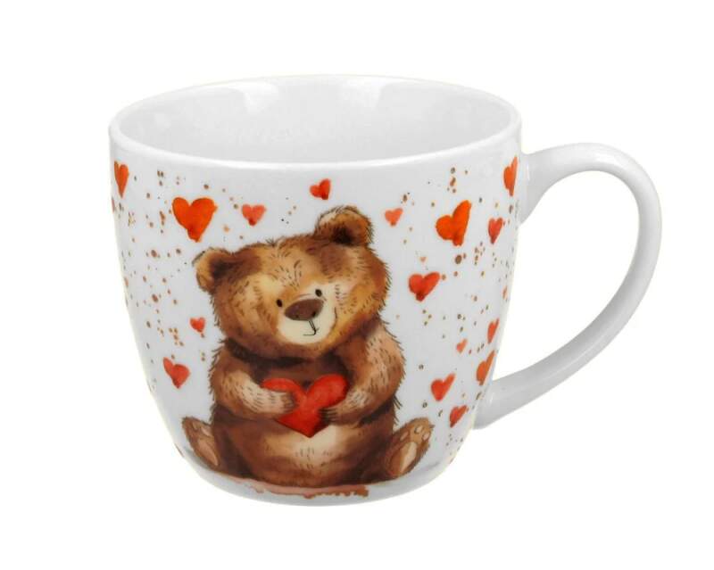 Porcelánový hrnek medvídek dárkové balení 460ml