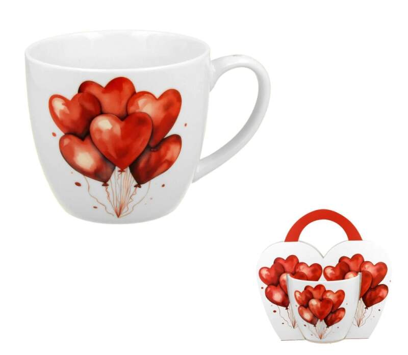 Porcelánový hrnek balónky dárkové balení 460ml