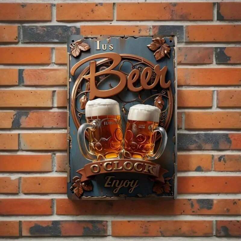 Plechová vintage cedule Beer Time 20x30cm