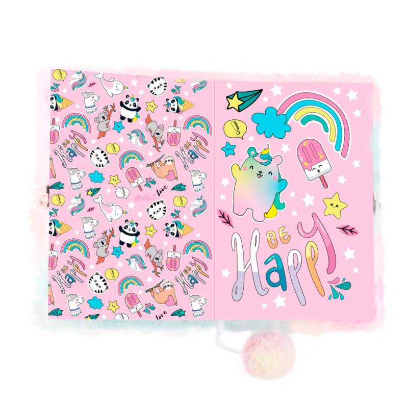 Plyšový deník se zámkem A5 medvídek