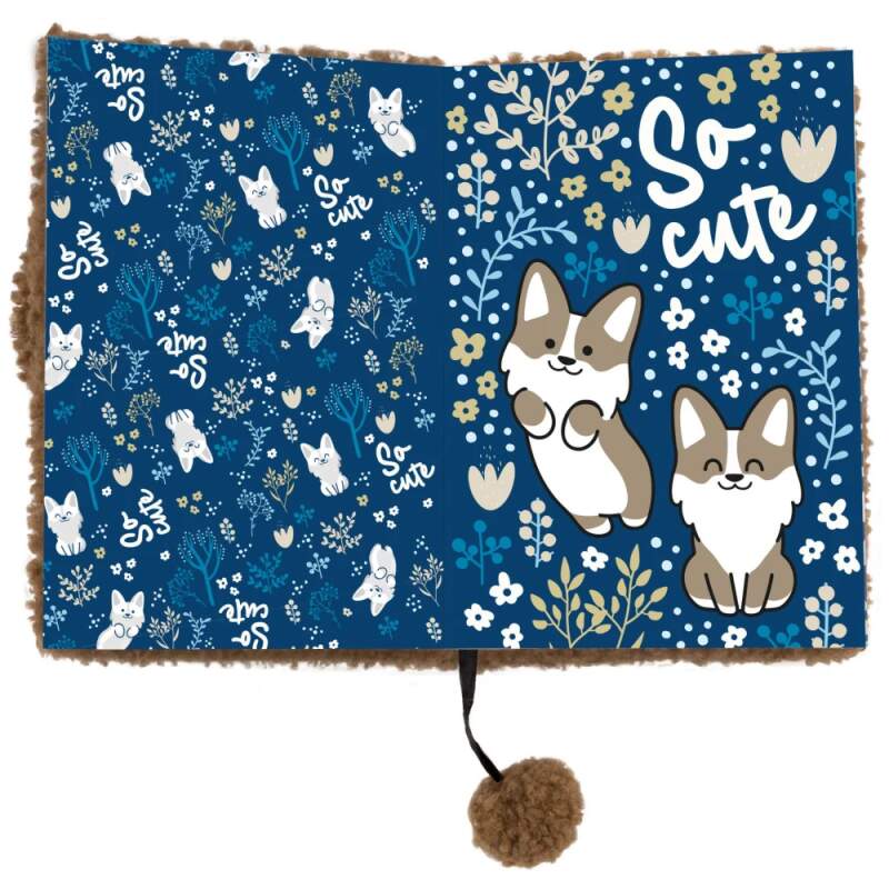 Plyšový deník se zámkem A5 pejsek