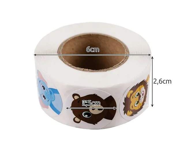 KRUZZEL MOTIVAČNÍ SAMOLEPKY VESELÁ ZVÍŘÁTKA ROLE 500 KS