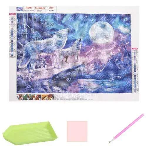 MALATEC DIAMANTOVÁ VYŠÍVACÍ MOZAIKA 5D VLCI 30x40cm