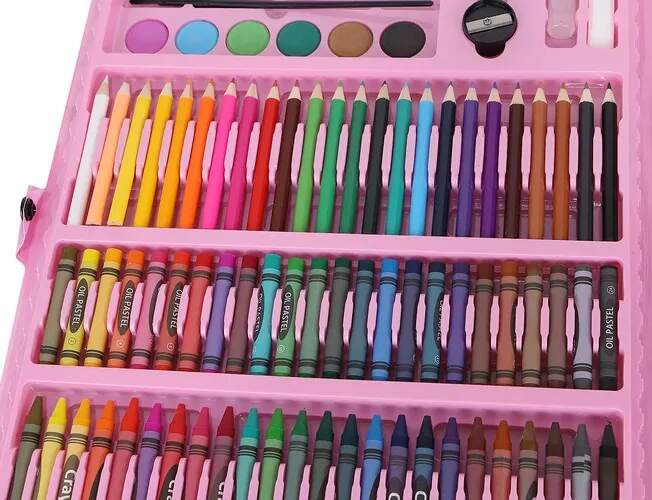 Maaleo malířská sada v kufříku 168 ks růžová