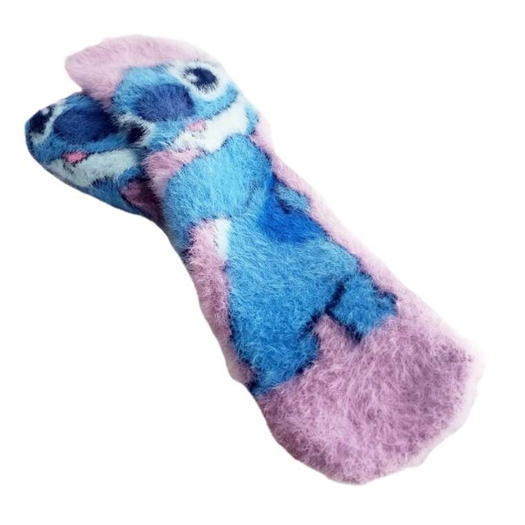 Dívčí kožešinové ponožky Disney Stitch s protiskluzem 23/26