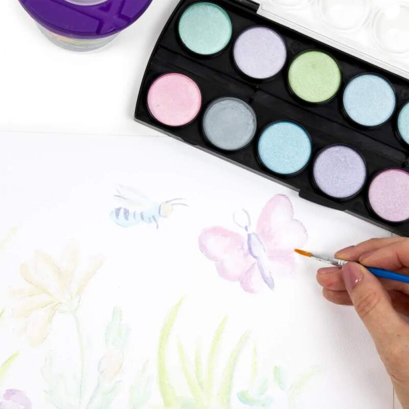 KIDEA METALICKÉ AKVARELOVÉ VODOVÉ BARVY 12 BAREV