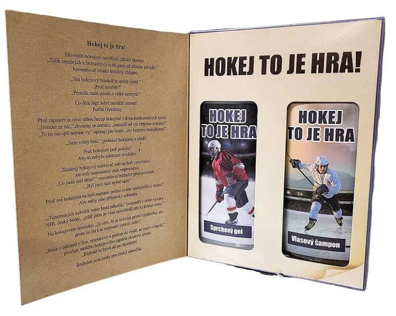 Dárková kosmetická sada kniha pro hokejistu