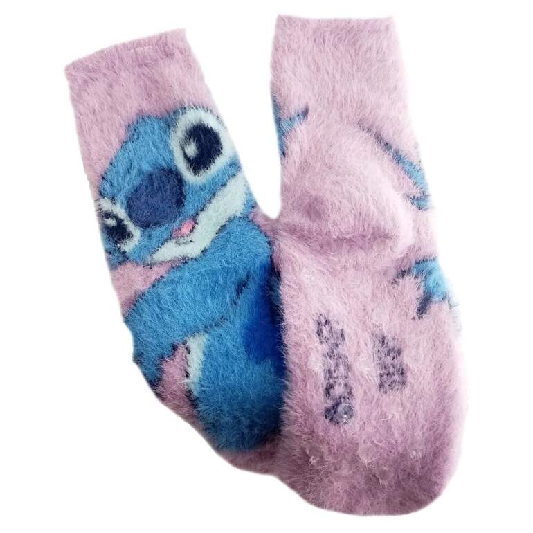 Dívčí kožešinové ponožky Disney Stitch s protiskluzem 23/26