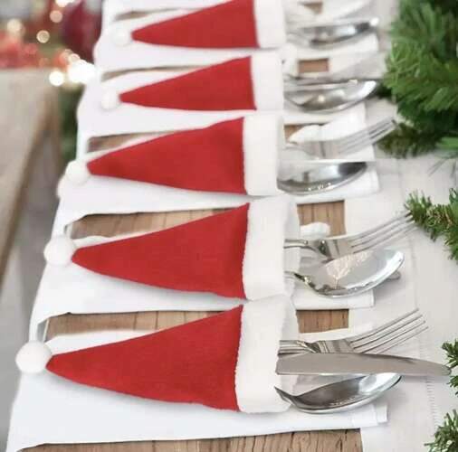 Ruhhy vánoční pouzdro na příbory čepice sada 12 ks