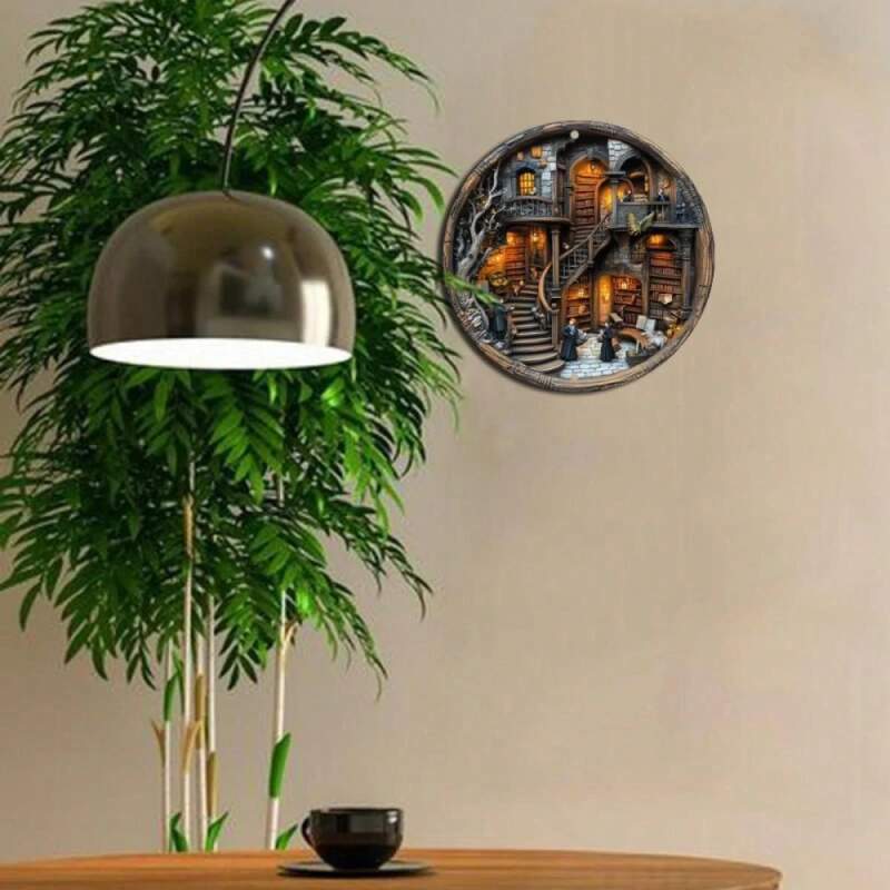 Plechová vintage cedule kouzelnická škola 20 cm