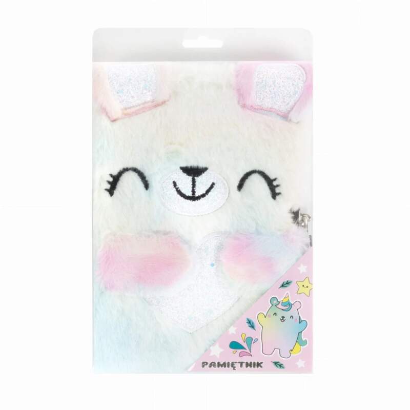 Plyšový deník se zámkem A5 medvídek