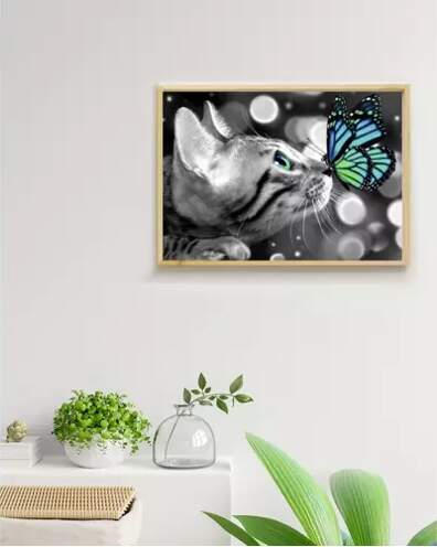MALATEC DIAMANTOVÁ VYŠÍVACÍ MOZAIKA 5D KOČKA 30x40cm
