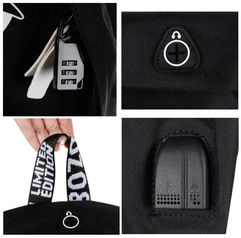 KRUZZEL SVÍTÍCÍ BATOH S USB, REFLEXNÍMI PRVKY A PENÁLEM