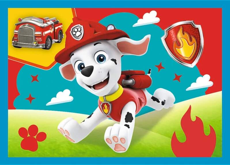 Puzzle Paw Patrol Štěňata v běhu 4 v 1 mix 12, 15, 20 a 24 dílků