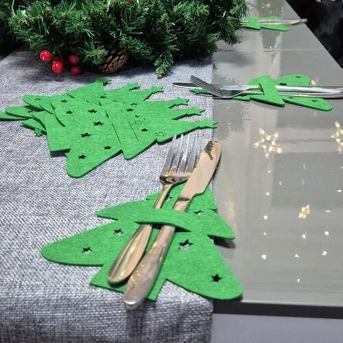 Ruhhy vánoční pouzdro na příbory zelený stromeček sada 12 ks