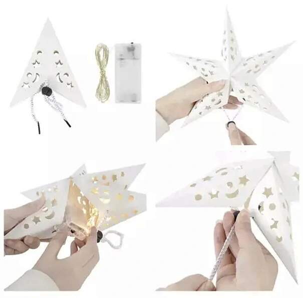 Ruhhy svítící 3D LED hvězda 50 cm teplá bílá