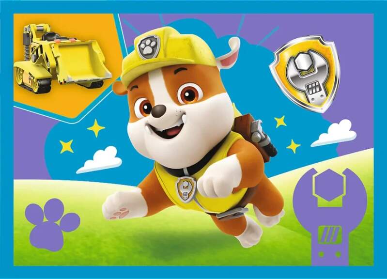 Puzzle Paw Patrol Štěňata v běhu 4 v 1 mix 12, 15, 20 a 24 dílků