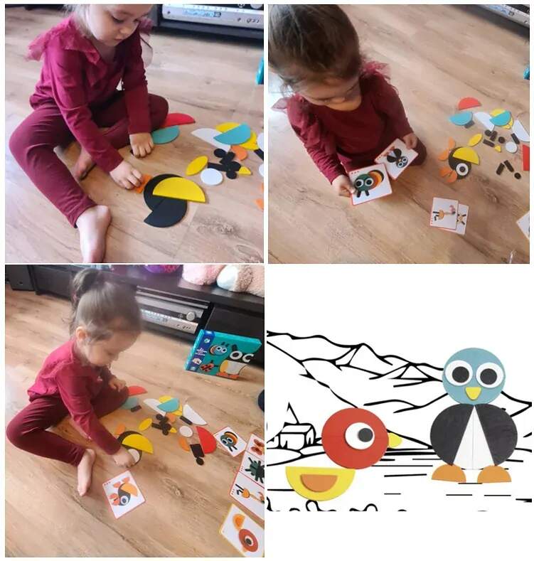 KRUZZEL DŘEVĚNÉ PUZZLE GEOMETRICKÉ TVARY