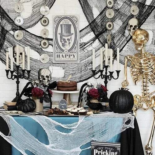 Malatec Halloweenská dekorace pavoučí síť černá