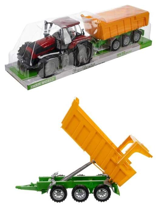 Kruzzel zemědělský traktor s přívěsem 27cm