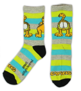 PONOŽKY GARFIELD UNISEX zelený proužek