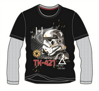CHLAPECKÉ TRIČKO STAR WARS DLOUHÝ RUKÁV černé