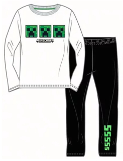 CHLAPECKÉ PYŽAMO MINECRAFT bíločerné