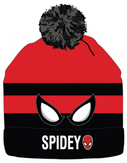 CHLAPECKÁ ZIMNÍ ČEPICE KULICH SPIDERMAN červená