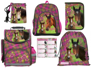 ZVÝHODNĚNÝ ŠKOLNÍ SET S AKTOVKOU KONĚ I LOVE HORSES 6 KS