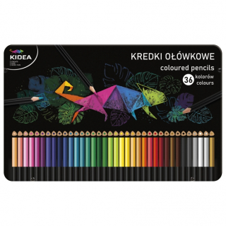 KIDEA TROJHRANNÉ PASTELKY V KOVOVÉ KRABIČCE 36 KS