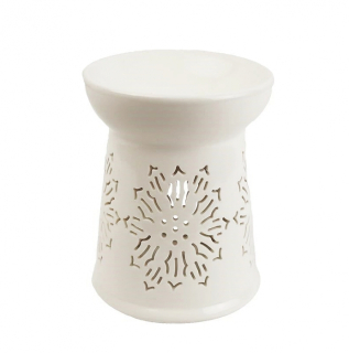 PORCELÁNOVÁ AROMALAMPA BÍLÁ S DEKOREM 13cm